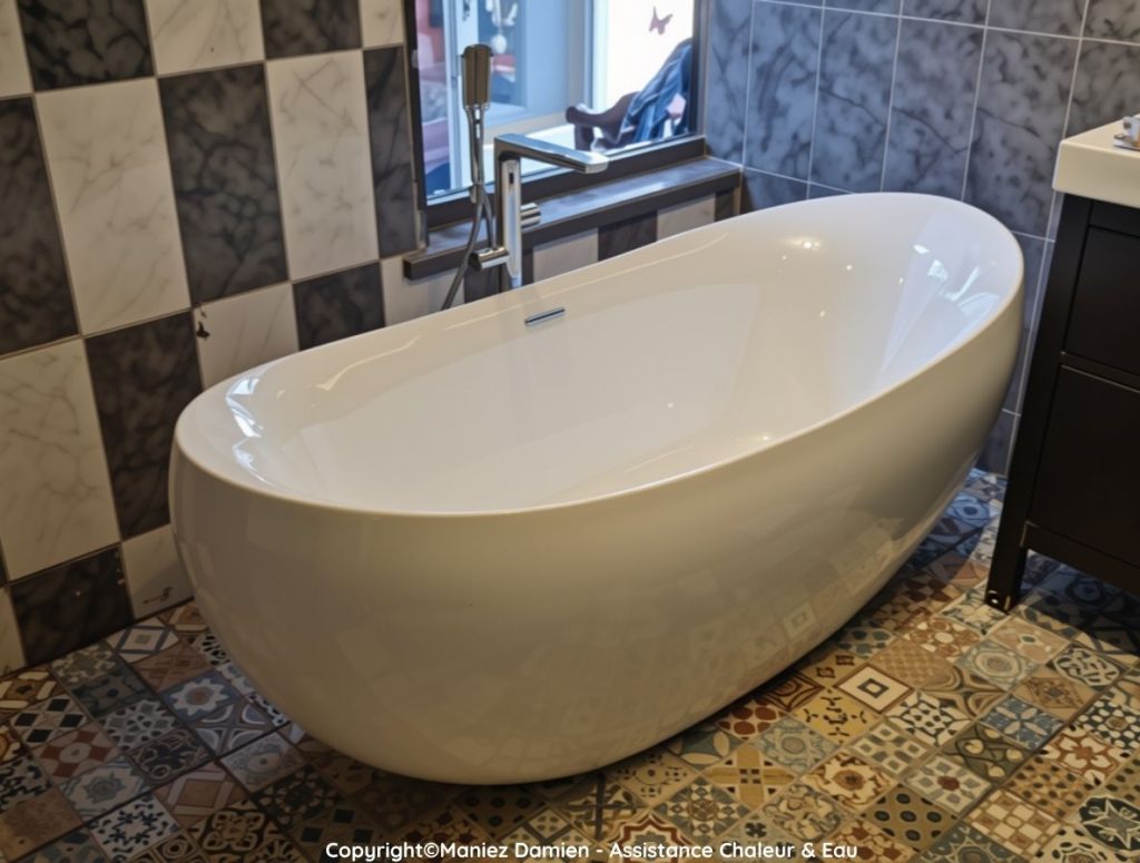Salle de Bain, Baignoire en ilot posée par Damien Maniez - Plomberie  59114 Bailleul Hazebrouck Wormhout